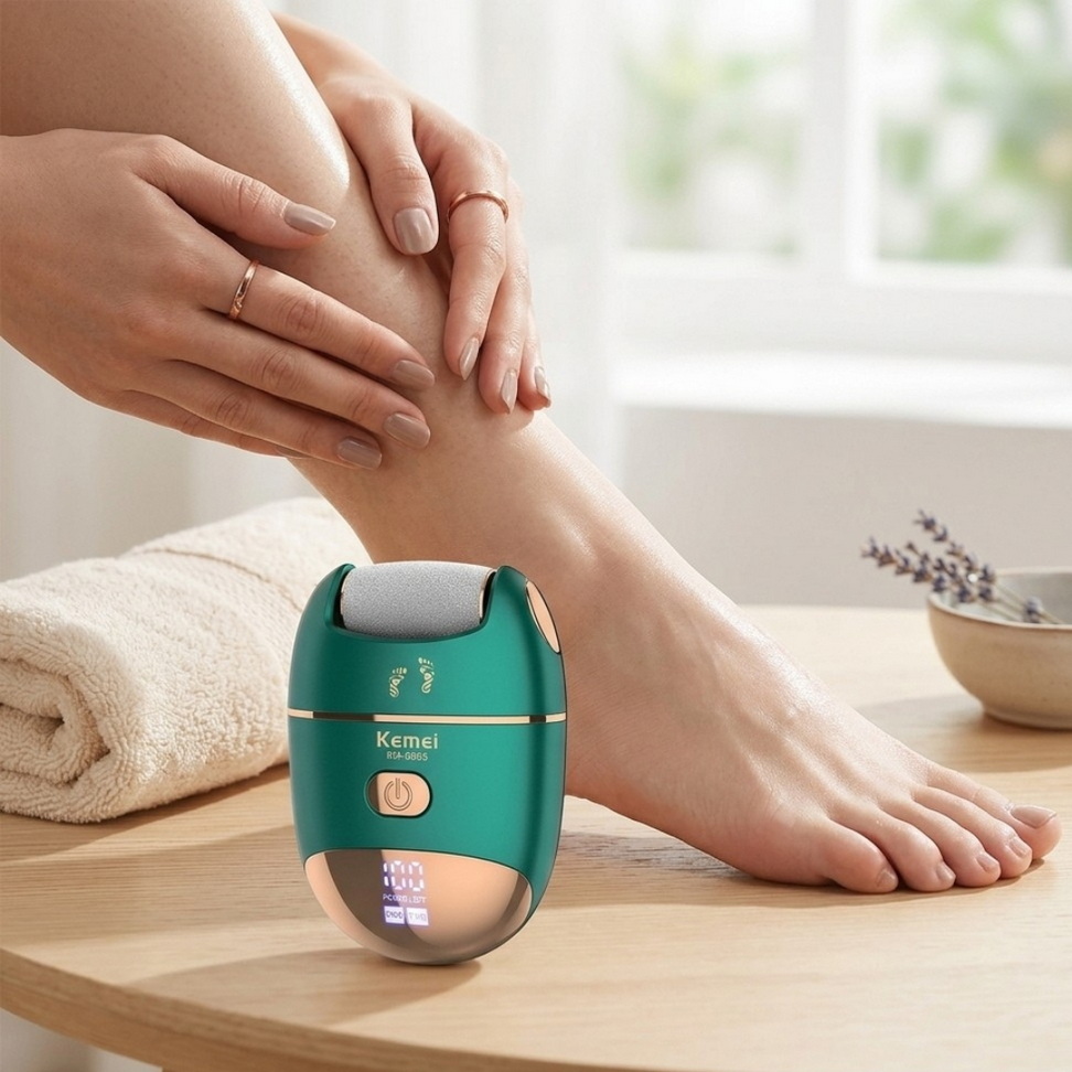 Rechargeable Electric Foot Callus Remover with 3 Grinding Rollers Foot Color : Green Rechargeable Electric Foot Callus Remover with 3 Grinding Rollers Foot Color : Green