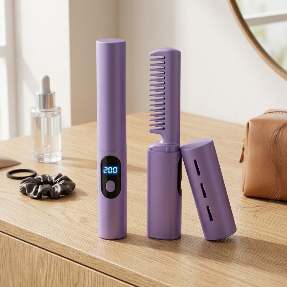 2-in-1 Cordless Hair Styler – Straighten & Curl Anywhere Hair Color : Green|Pink|Purple 2-in-1 Cordless Hair Styler – Straighten & Curl Anywhere Hair Color : Green|Pink|Purple
