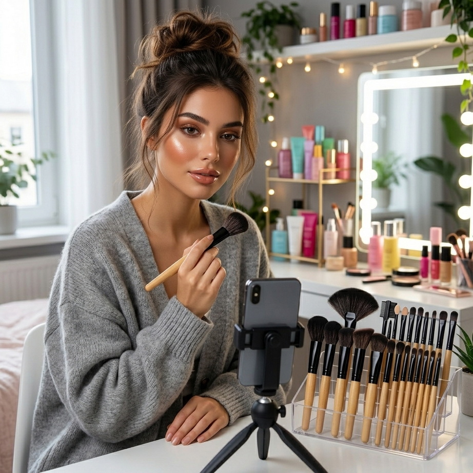 32-Piece Natural Hair Makeup Brush Set 006