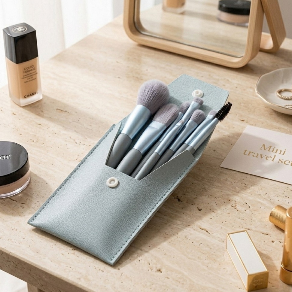 8-Piece Mini Travel Makeup Brush Set 004