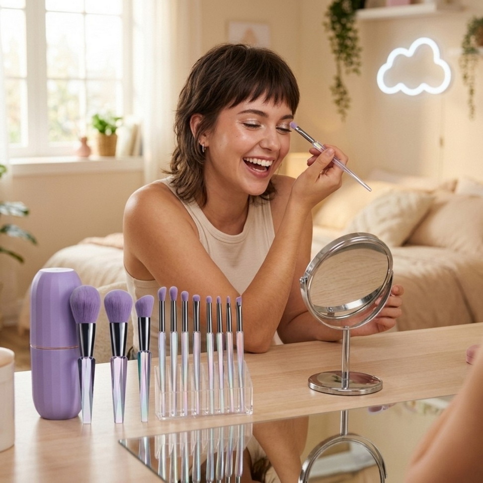 Complete Transparent Makeup Brush Set 001