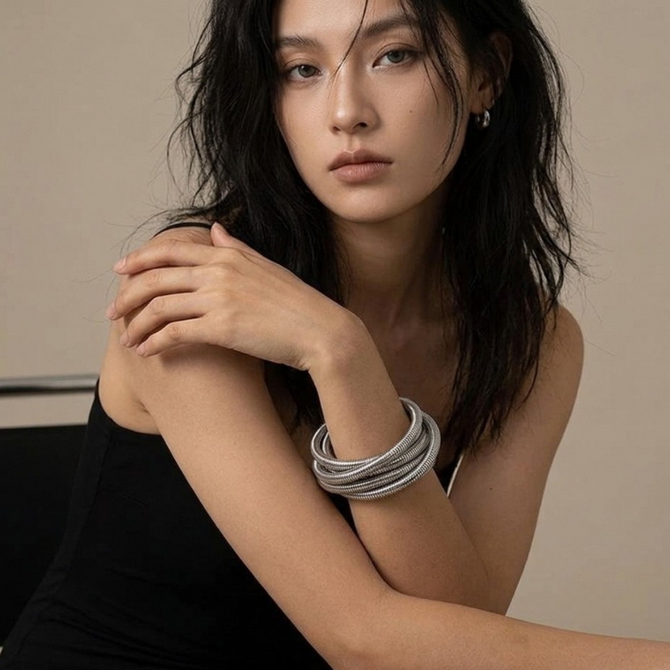 Punk Geometric Bangle 003