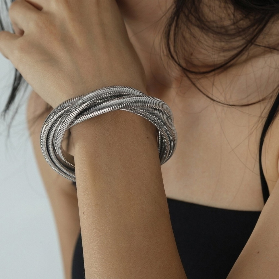 Punk Geometric Bangle 004