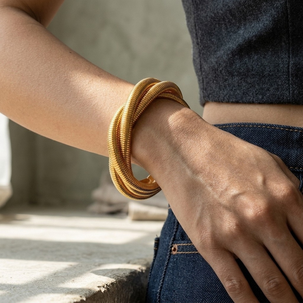 Punk Geometric Bangle 005