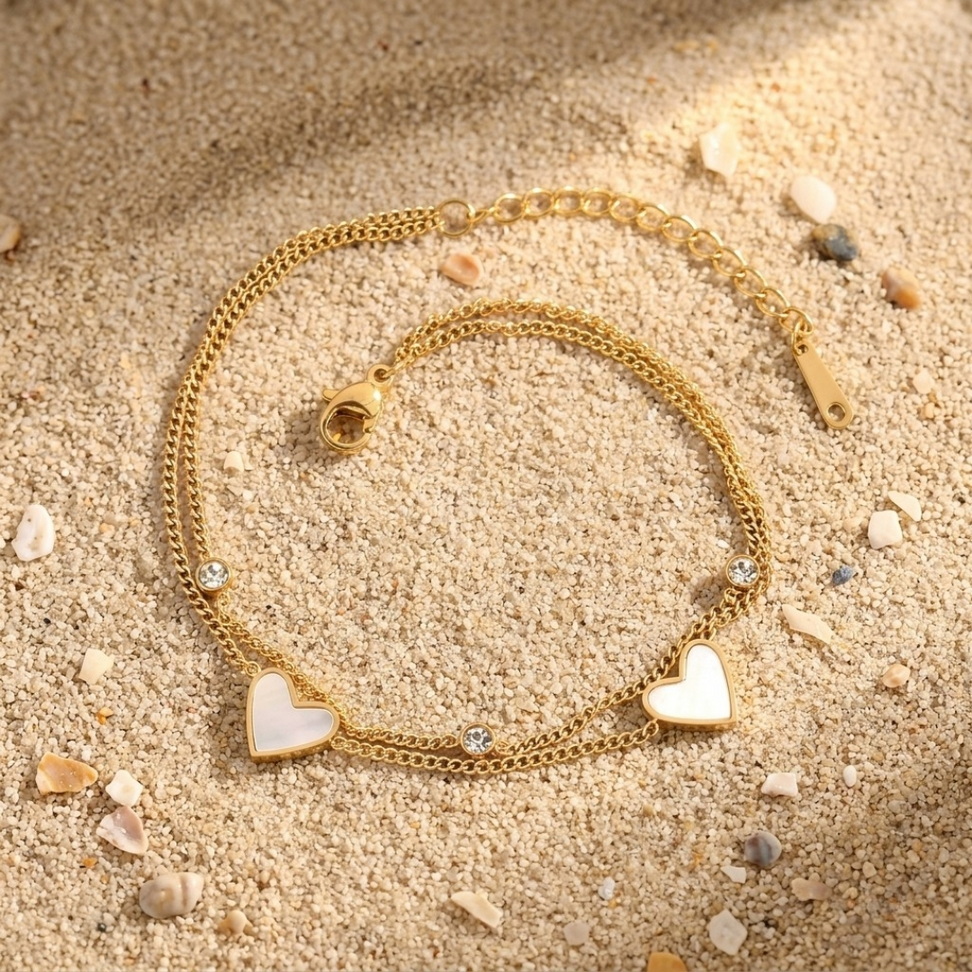 Stainless Steel Heart Anklet 002