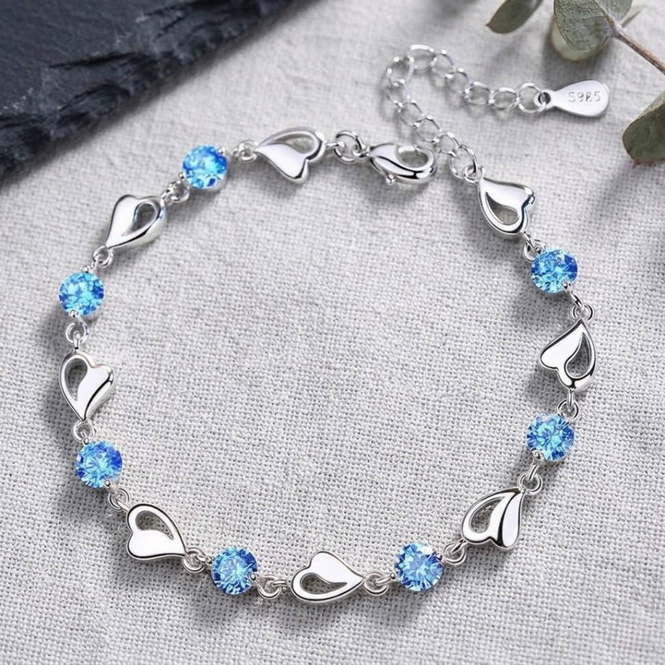 Sterling Silver Heart Bracelet 005