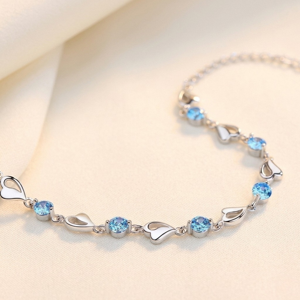 Sterling Silver Heart Bracelet 006