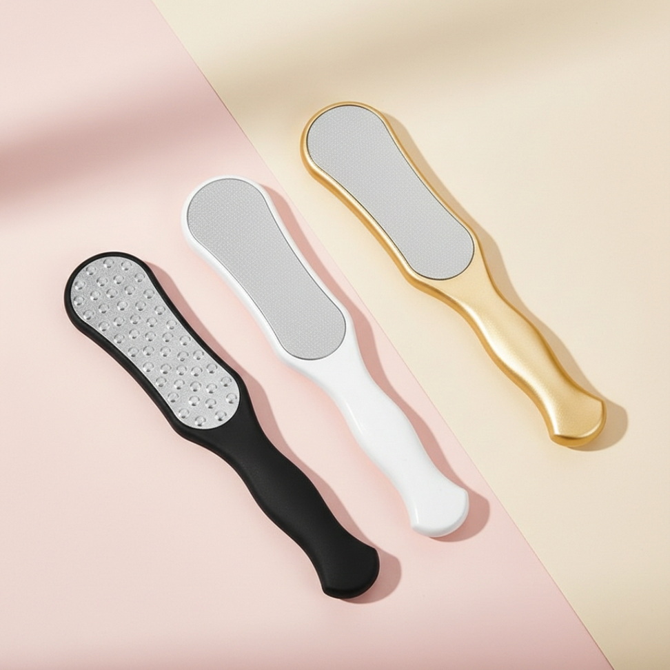 Double-Sided Stainless Steel Foot File Foot Color : Black|White|Gold Double-Sided Stainless Steel Foot File Foot Color : Black|White|Gold