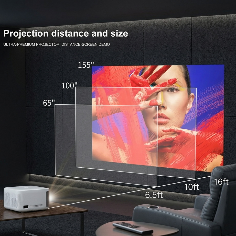 Full HD 1080P Smart LED Projector with Digital Focus 003