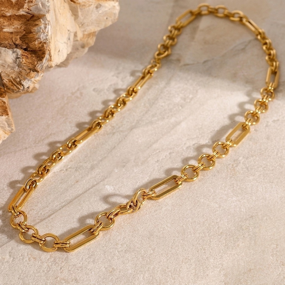 Gold Paperclip Necklace 005