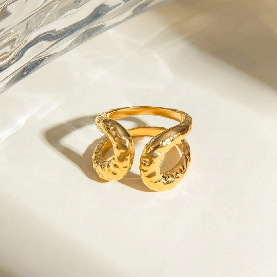 Hammered Gold Open Ring Rings Color : Gold Hammered Gold Open Ring Rings Color : Gold