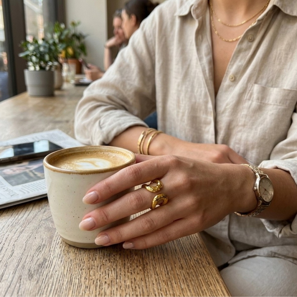 Hammered Gold Open Ring Rings Color : Gold Hammered Gold Open Ring Rings Color : Gold
