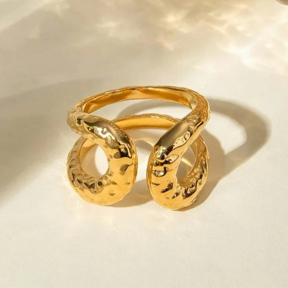 Hammered Gold Open Ring Rings Color : Gold Hammered Gold Open Ring Rings Color : Gold