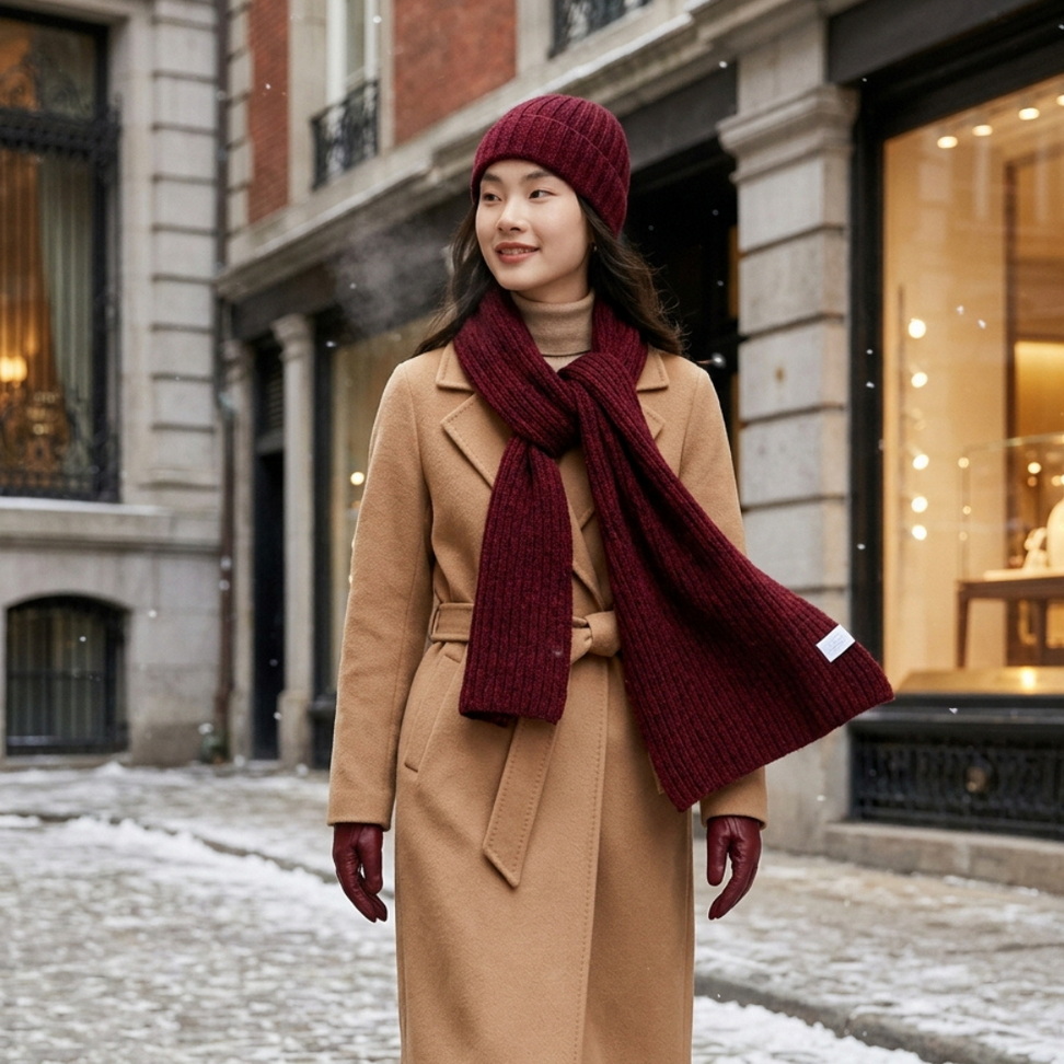 Luxurious 100% Cashmere Knit Winter Scarf for Women Scarves Color : Black|Beige Luxurious 100% Cashmere Knit Winter Scarf for Women Scarves Color : Black|Beige