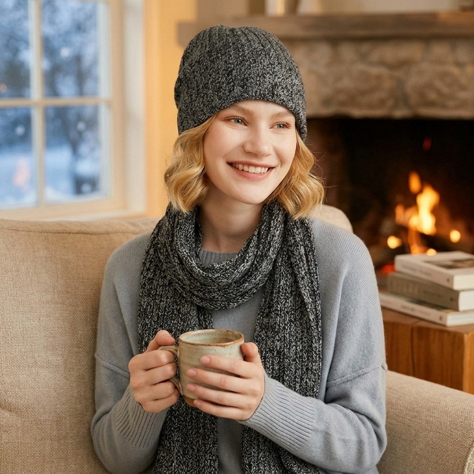 Luxurious 100% Cashmere Knit Winter Scarf for Women Scarves Color : Black|Beige Luxurious 100% Cashmere Knit Winter Scarf for Women Scarves Color : Black|Beige