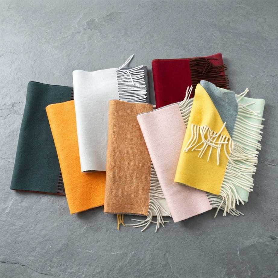 Luxurious Cashmere Scarf with Tassels 001