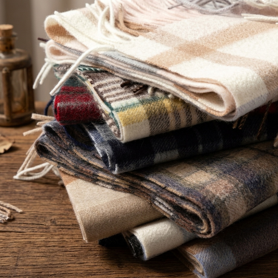 Luxury Cashmere Scarf with Tassels 001