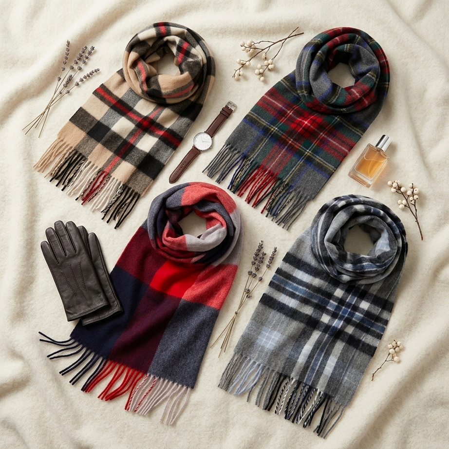 Luxury Cashmere Scarf with Tassels 005