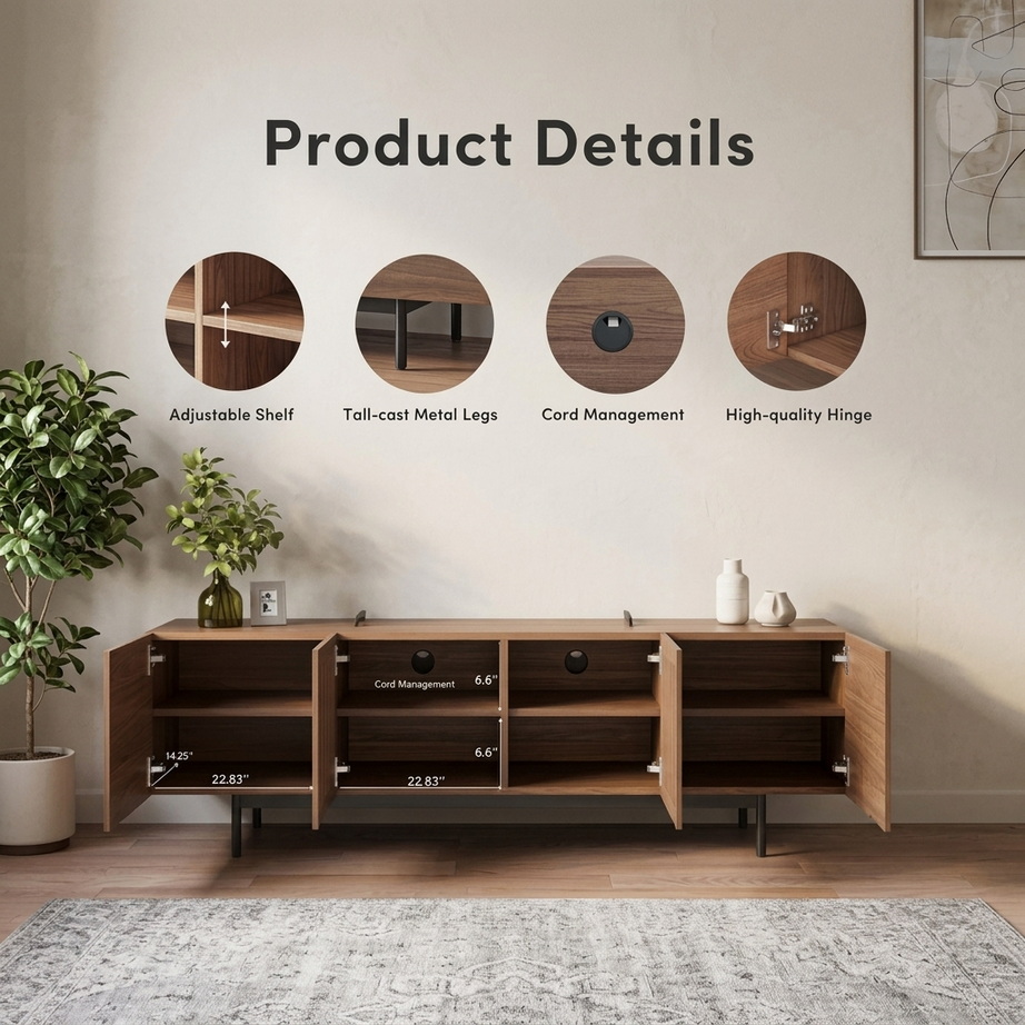 Modern Chic 2M Lowboard TV Stand 002