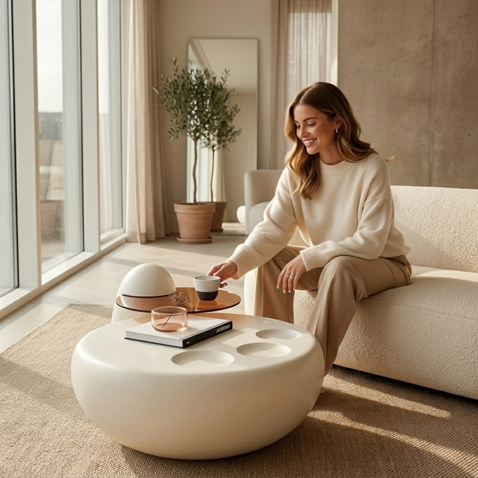 Modern Minimalist Round Coffee Table 010