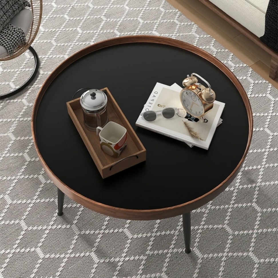 Modern Minimalist Round Coffee Table Best Deals Furniture Color : Black/Brown Modern Minimalist Round Coffee Table Best Deals Furniture Color : Black/Brown
