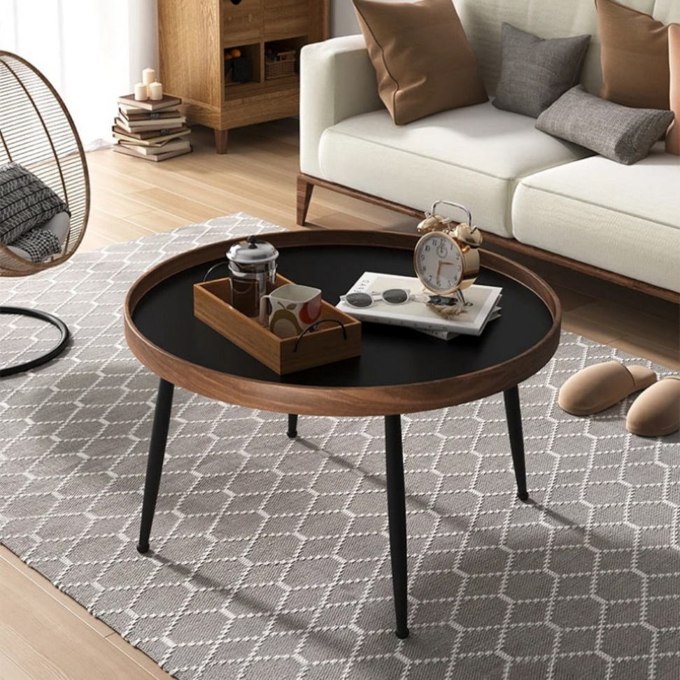 Modern Minimalist Round Coffee Table Best Deals Furniture Color : Black/Brown Modern Minimalist Round Coffee Table Best Deals Furniture Color : Black/Brown