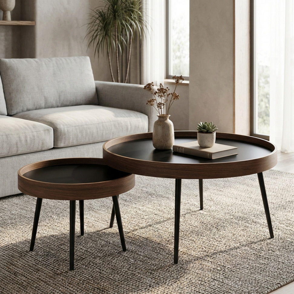 Modern Minimalist Round Coffee Table Best Deals Furniture Color : Black/Brown Modern Minimalist Round Coffee Table Best Deals Furniture Color : Black/Brown
