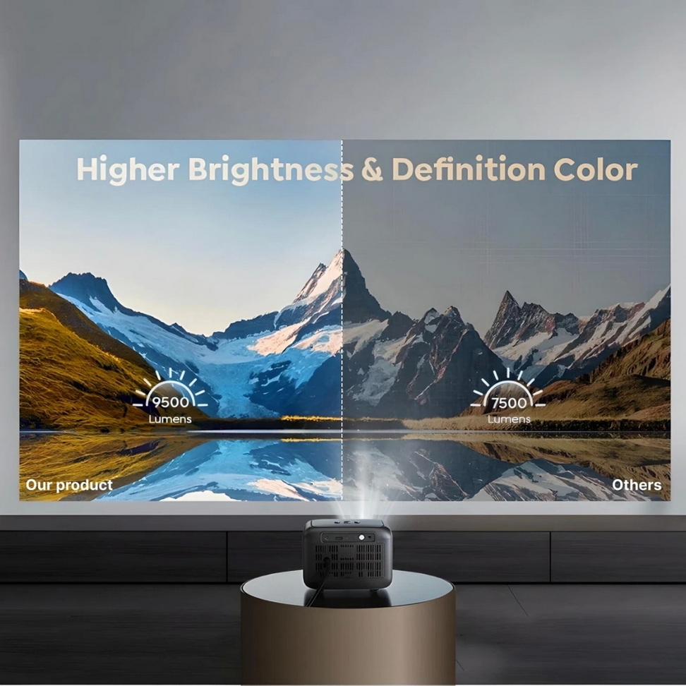 Portable 1080p Smart Projector Projectors Color : Black Portable 1080p Smart Projector Projectors Color : Black