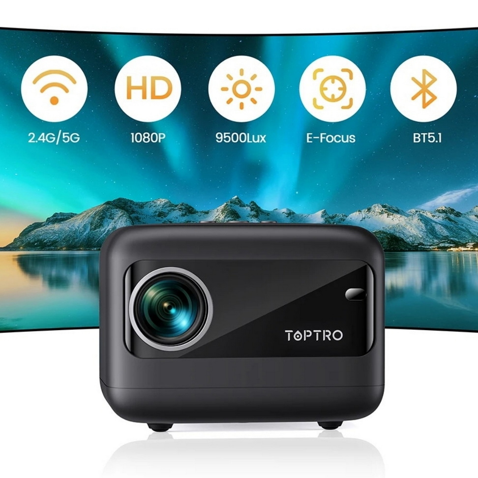 Portable 1080p Smart Projector Projectors Color : Black Portable 1080p Smart Projector Projectors Color : Black