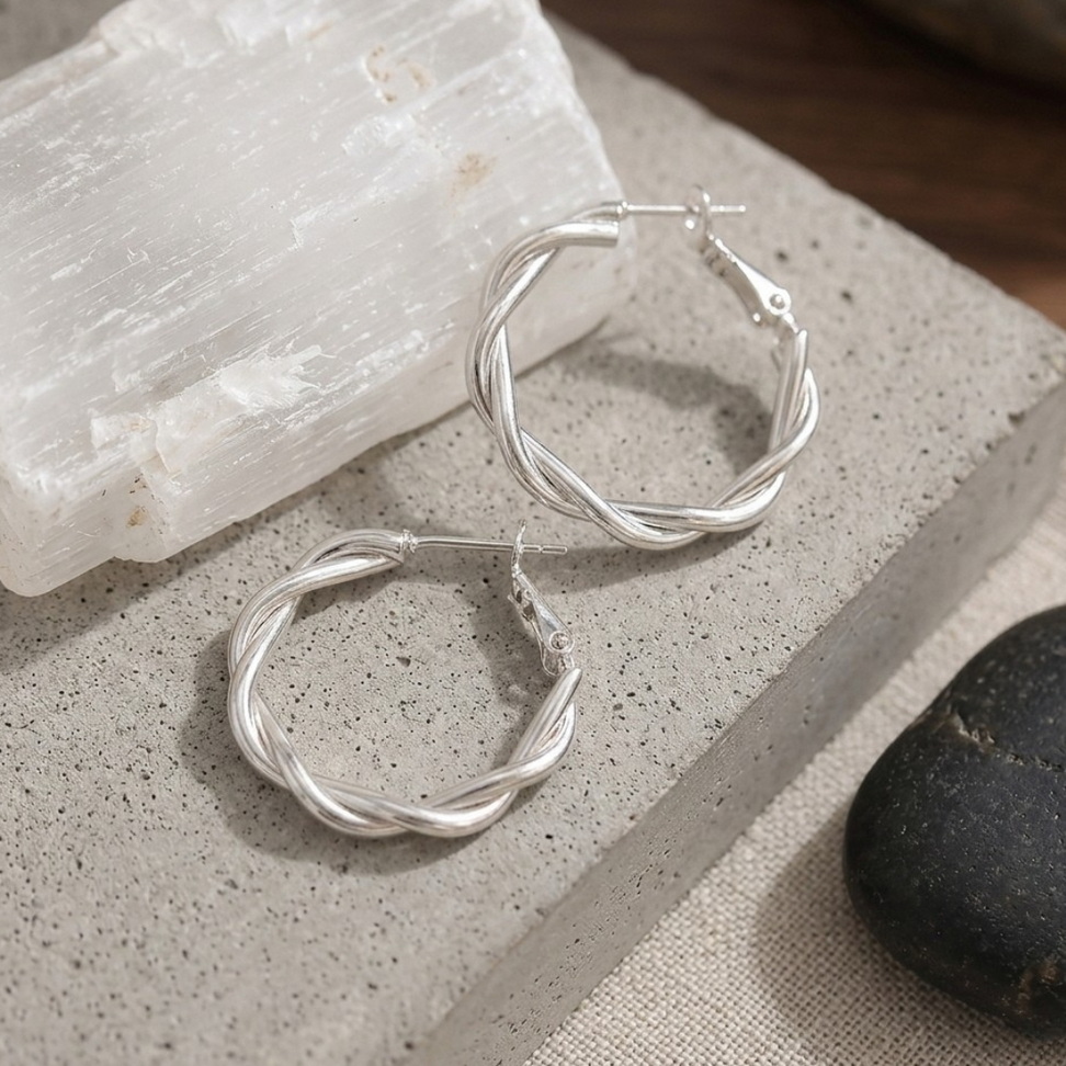 Vintage Round Braid Drop Earrings – 003