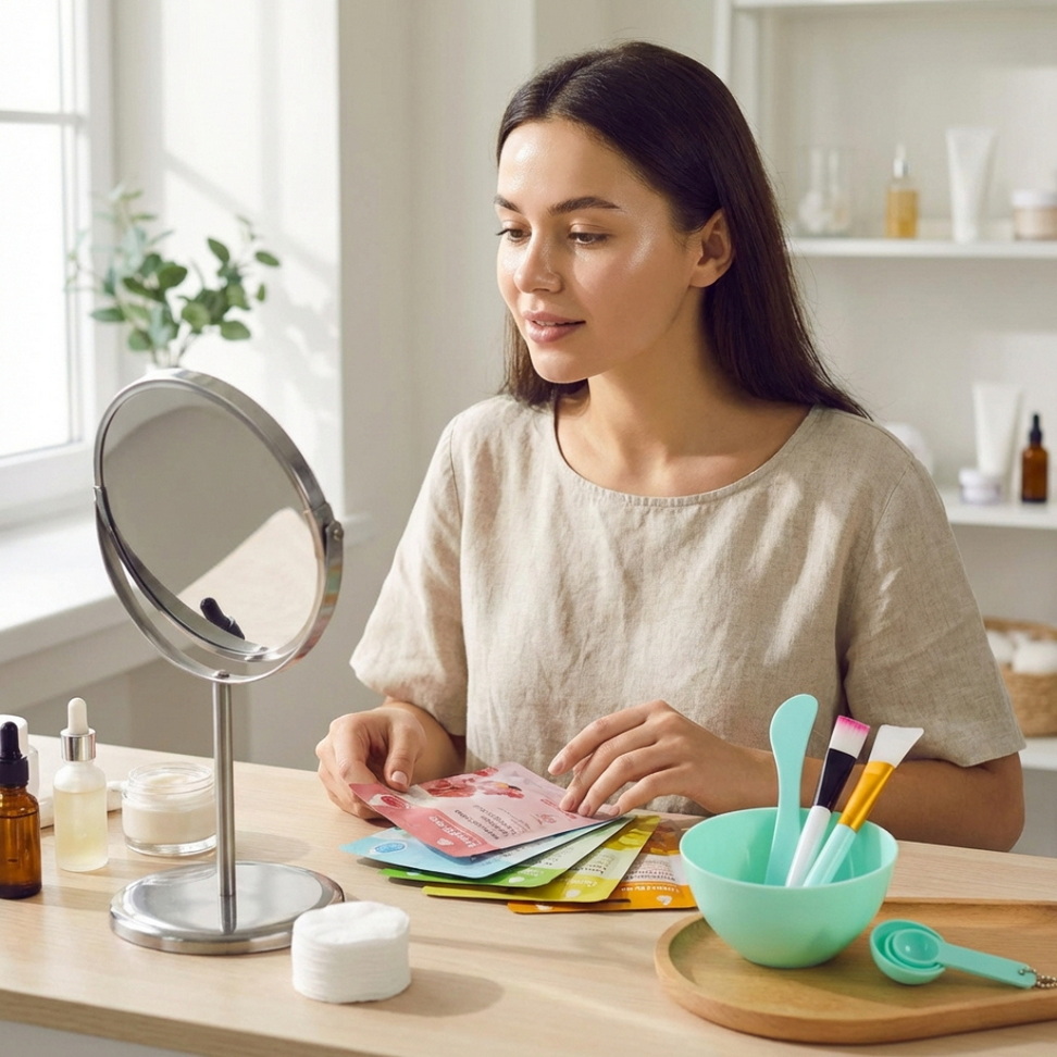 7-Piece Facial Mask Set Makeup Color : Blue|Green |Pink 7-Piece Facial Mask Set Makeup Color : Blue|Green |Pink