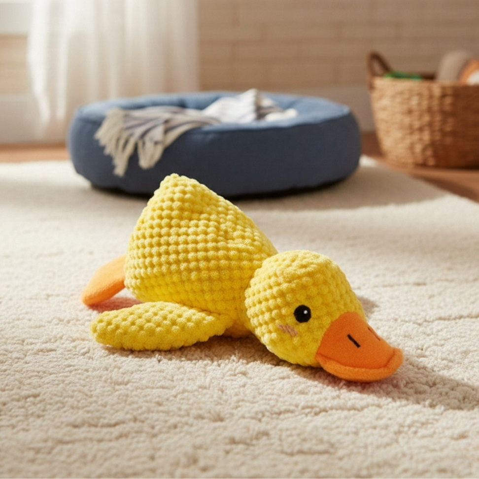 Plush Duck Dog Chew Toy Toys Size : M|S Plush Duck Dog Chew Toy Toys Size : M|S