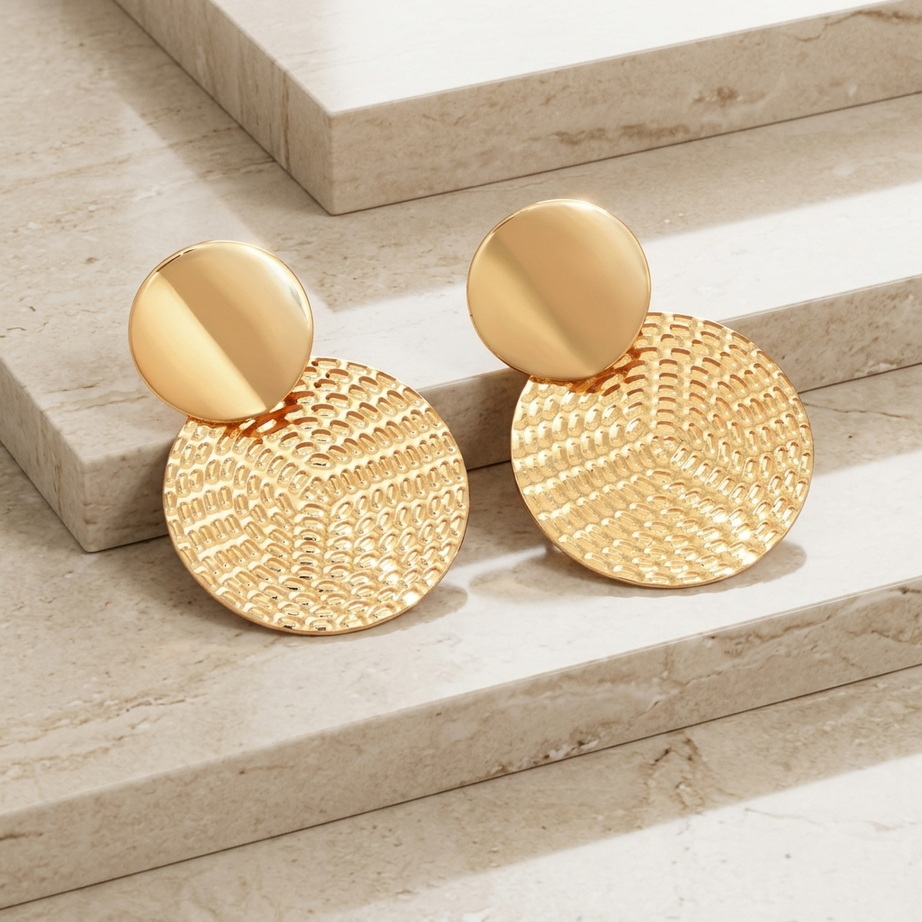 Bohemian Geometric Round Metal Earrings 001