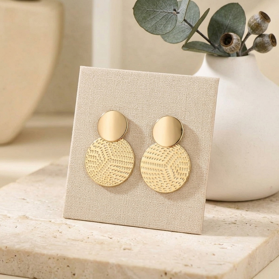 Bohemian Geometric Round Metal Earrings 003