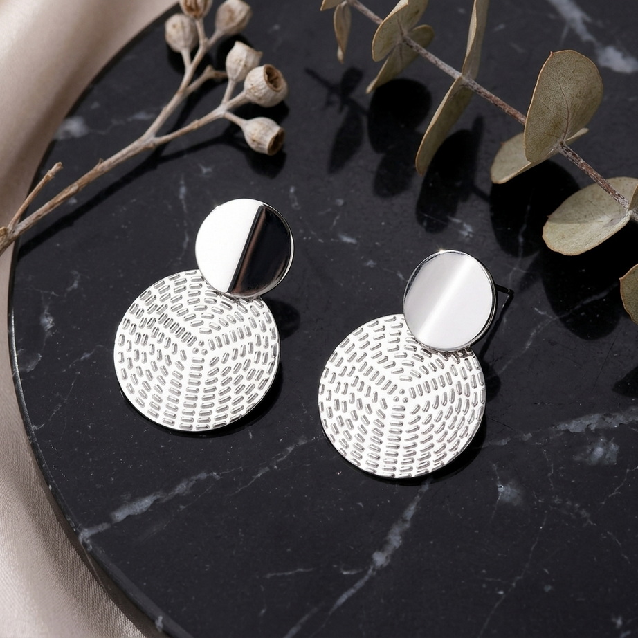 Bohemian Geometric Round Metal Earrings 004