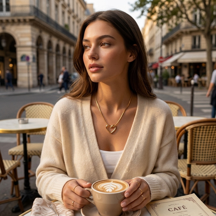 Chic Hollow Heart Pendant Necklace 005