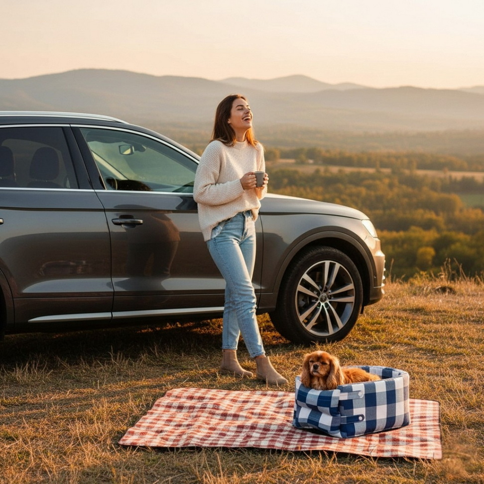 Cozy Travel Dog Car Seat & Portable Bed Napping & Playing New Arrivals Color : Blue |Green |Grey |Black |Beige Cozy Travel Dog Car Seat & Portable Bed Napping & Playing New Arrivals Color : Blue |Green |Grey |Black |Beige