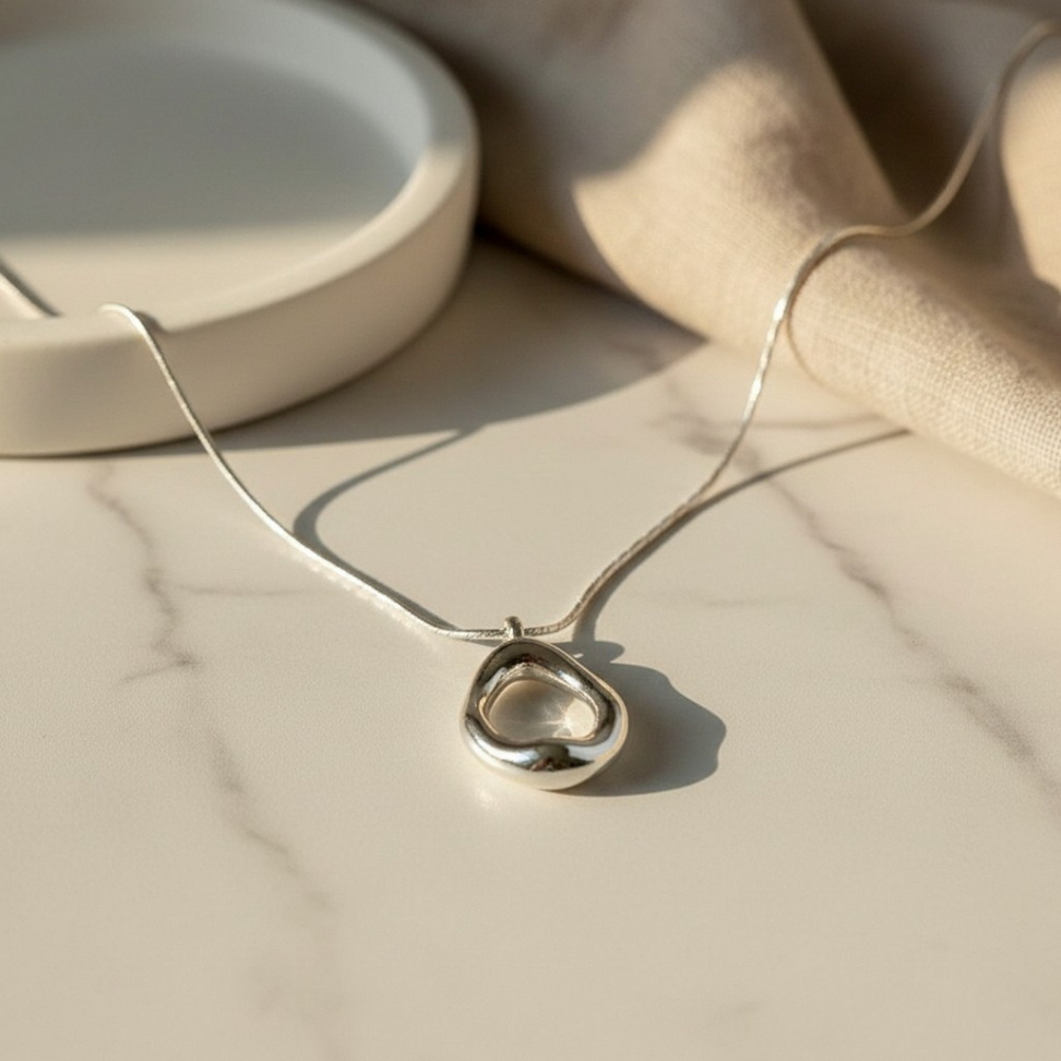 Geometric Water Droplet Necklace Necklaces Color : Silver Geometric Water Droplet Necklace Necklaces Color : Silver