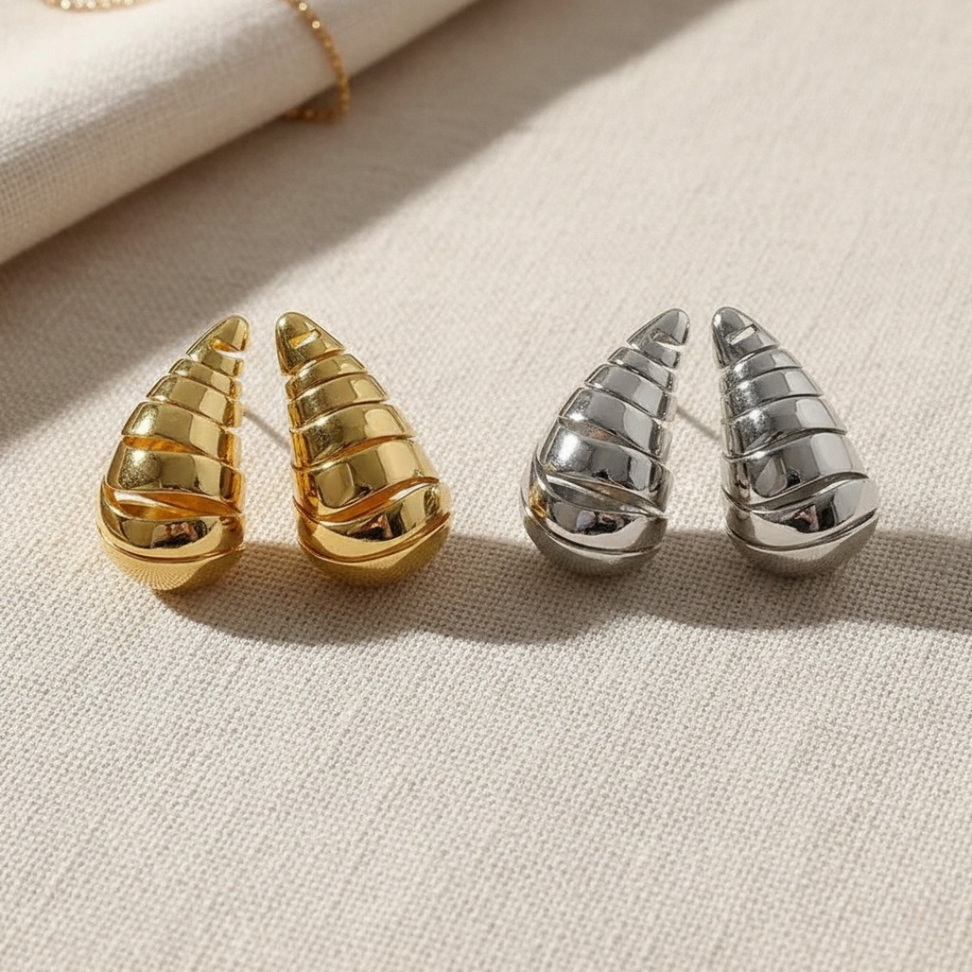 Glossy Teardrop Stud Earrings Earrings New Arrivals Color : Gold|Silver Glossy Teardrop Stud Earrings Earrings New Arrivals Color : Gold|Silver