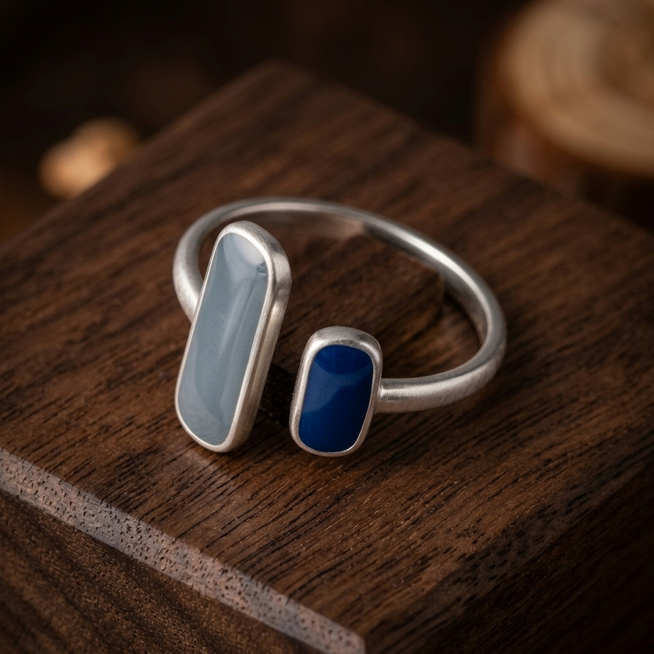 Timeless Blue Zircon Sterling Silver Ring 003