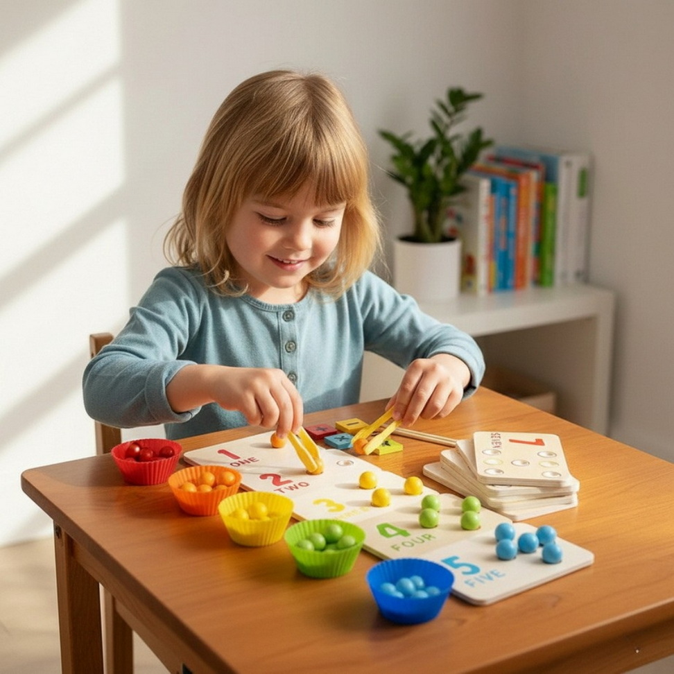 Montessori Brain‑Boosting Bead Clip Math Puzzle Kids Toys Set : 55 Beads|110 Beads Montessori Brain‑Boosting Bead Clip Math Puzzle Kids Toys Set : 55 Beads|110 Beads